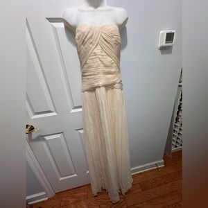 J.crew Annabelle silk chiffon cream strapless maxi dress nwt